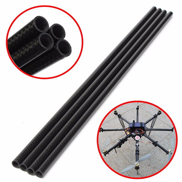 3K 8mm x 10mm x 500mm Roll Wrapped Carbon Fiber Tube Boom for Multicopter