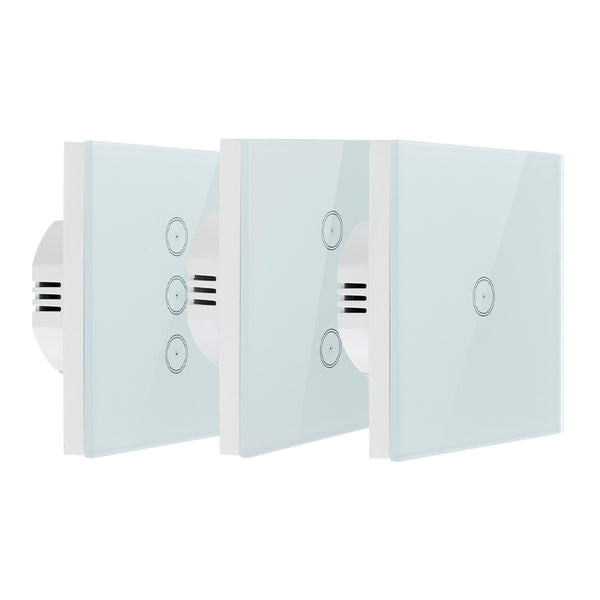 1/2/3 Gang WIFI Smart Voice Control Glass Panel Switch EU Plug Waterproof Glass Touch Screen Support Alexa Google Timer Switch