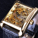 GMT983-1 Self-Wind Mechanical Watch Casual Style Rectangle Dial Stainless Steel Men Watches