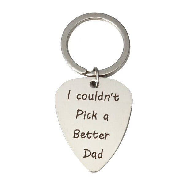 1Pcs Stainless Steel Guitar Picks with Keychain