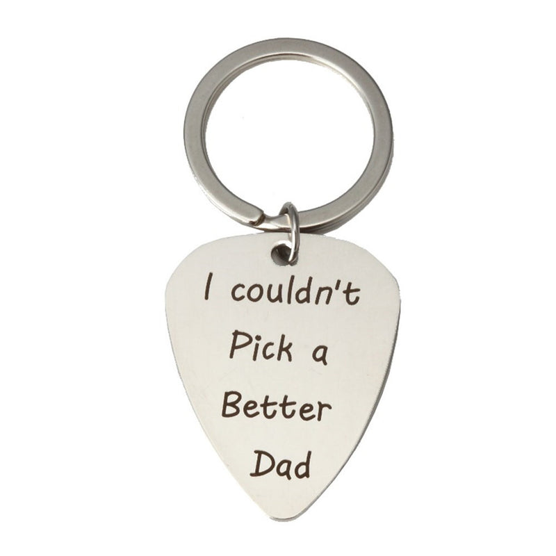 1Pcs Stainless Steel Guitar Picks with Keychain