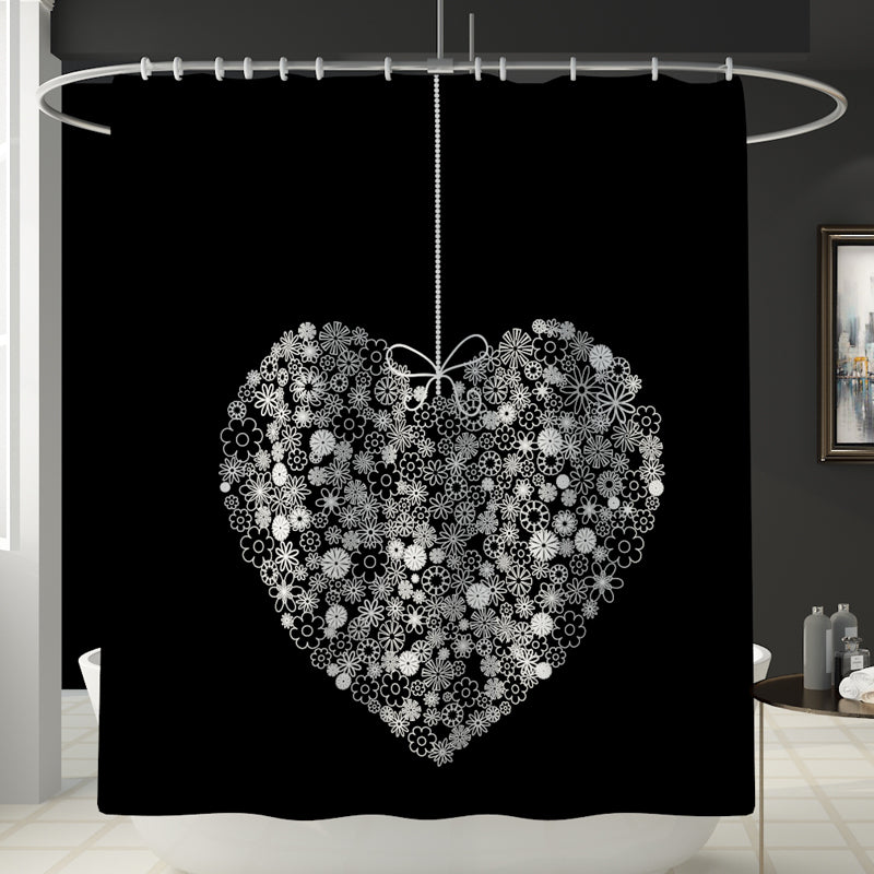 Honana 4PCS Bathroom Waterproof Shower Curtain Lid Toilet Cover Pedestal Rug Bath Mat Bathroom Decor