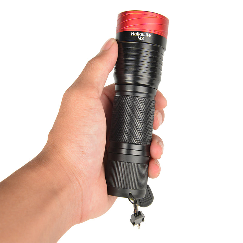 HaikeLite M3 3000 Lumens Flashlight 5 Modes 26650/26350/18650 Battery Work Lamp Camping Hunting Portable Torch Light