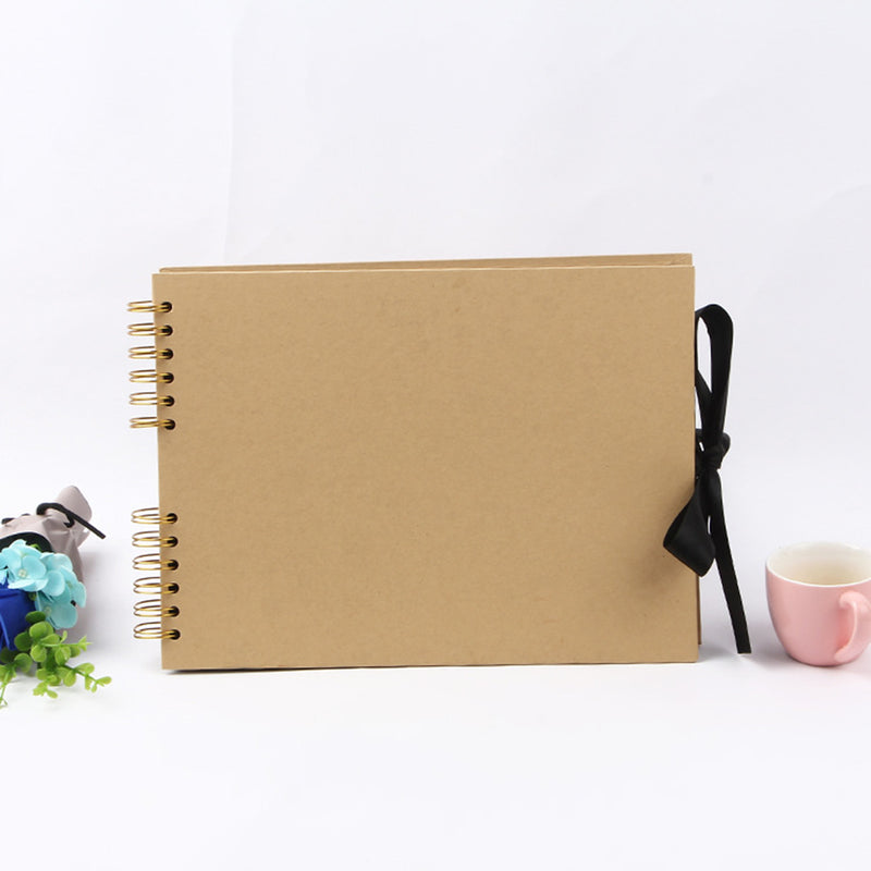 40 Pages Album Photo Scrapbook Paper Anniversary Wedding Black Brown Card