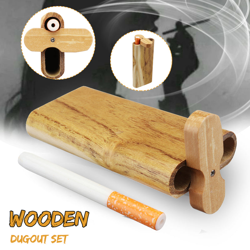 T obacco Dugout Wood Dugout Pipe Set C igarette Pipes Case with Bat