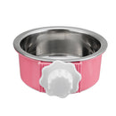 5cm Stainless Steel Hang-on Bowl For Pet Dog Cat Crate Cage Outdoor Food Dish Food Water Bowl
