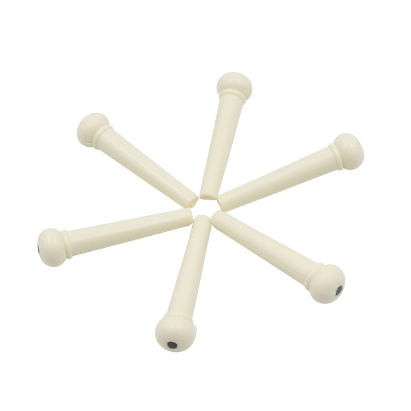 2pcs Cattle Bone Guitar Parts Endpin with Abalone Dot Bridge End Pins for Acoustic Guitar