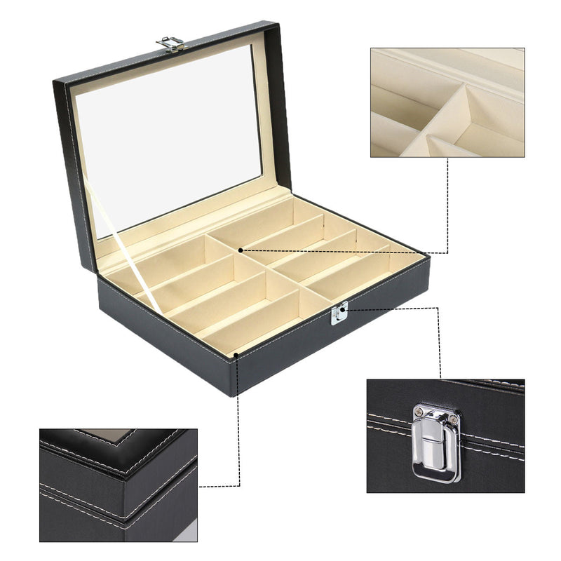 8 Grid Eye Glasses Case Eyewear Sunglasses Display Box Storage Holder Organizer