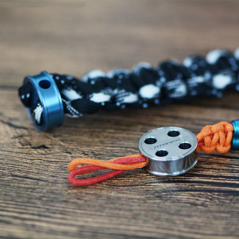 TITANER Titanium Alloy Rope Buckle EDC Blade Bead Parachute Rope Pendant Multi Tools