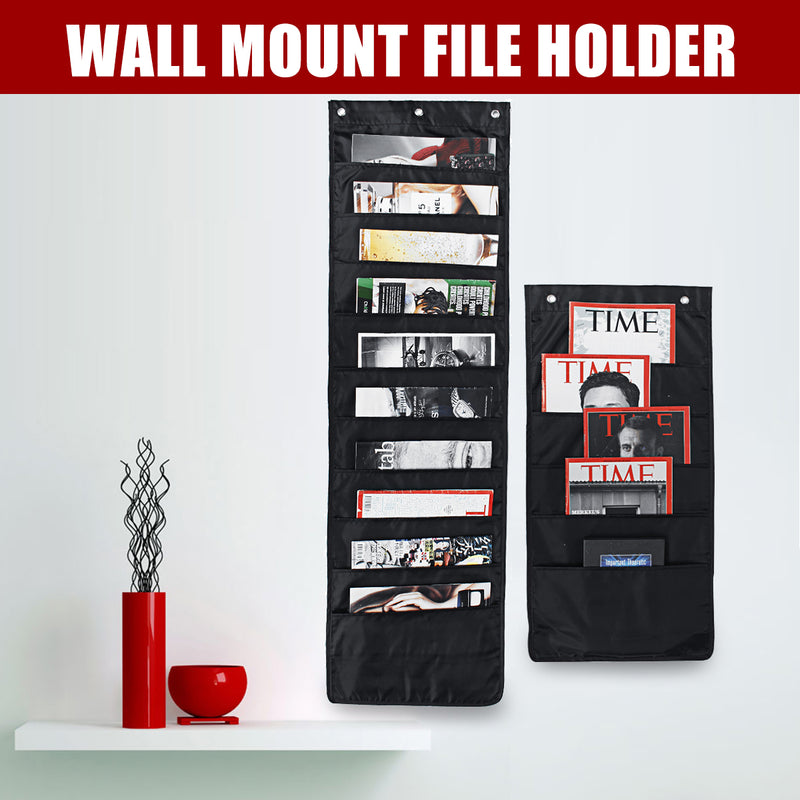 Wall Mount File Holder Document Organizer Cascading Hanging Paper Folder Desk Home Office