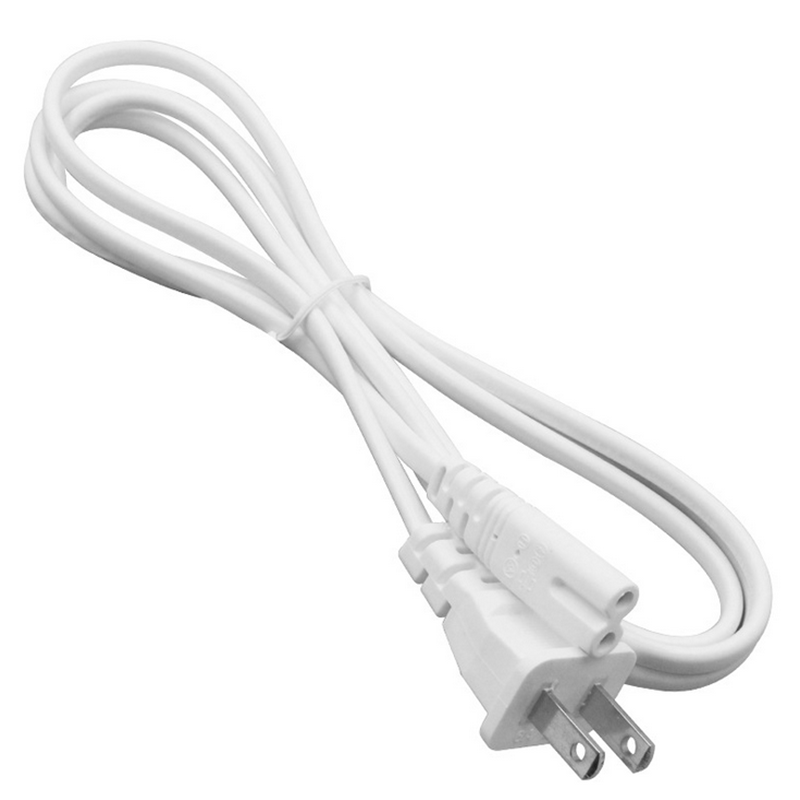 1.5m AC US C8 Plug Power Supply Adapter Cord Cable PVC White Power Adapter Connector Line