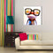Miico Hand Painted Oil Paintings Animal Modern Art Happy Frog With Glasses On Canvas Wall Art For Home Decoration 20x20cm