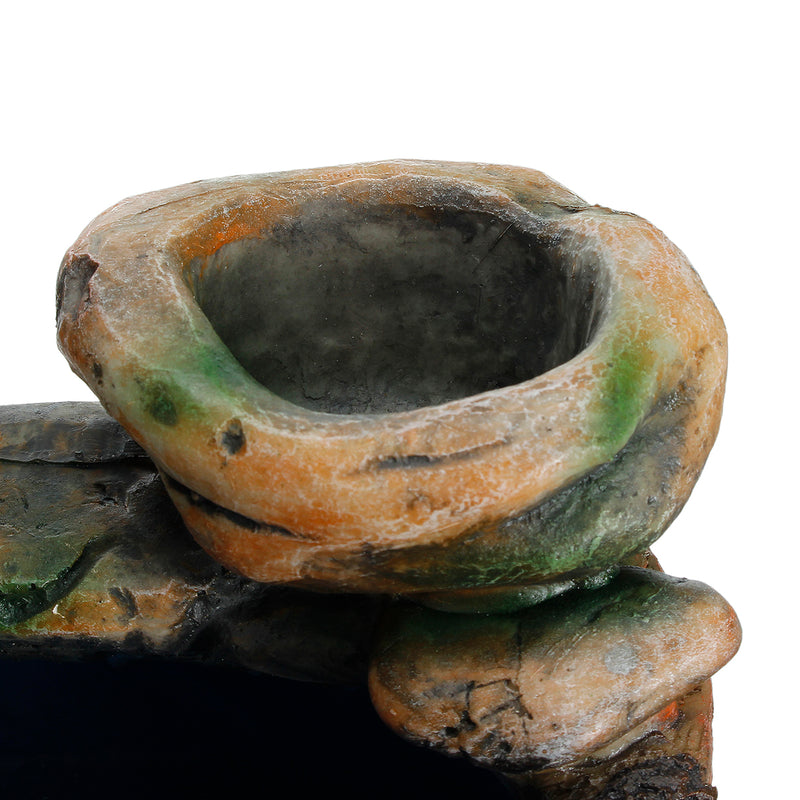 Resin Rockery Water Fountain LED Lights Atomization Home Office Desktop Decorations