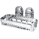 Kitchen Bathroom Shower Shelf Storage Suction Cup Basket Rack Holder Organizer