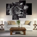 Miico Hand Painted Four Combination Decorative Paintings Lion Head Wall Art For Home Decoration
