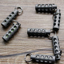 Titanium Alloy Cylinder Keychain Lantern With 3x22.5mm Tritium Vials