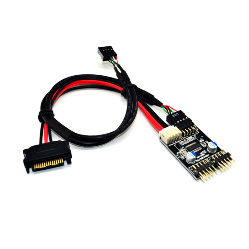 ITHOO MPCE1ST-N02 USB2.0 9PIN to Dual 9PIN Interface SSD PCI-E Expansion Card with Power Interface for Desktop Computer