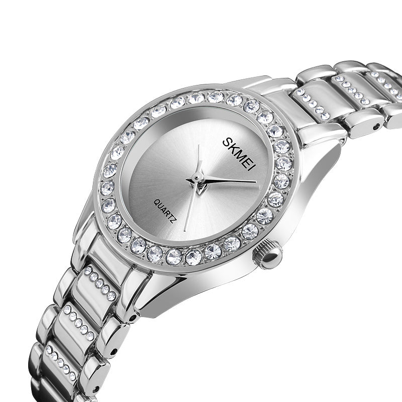 SKMEI 1262 Waterproof Ladies Wrist Watch Stainless Steel Strap Gift Quartz Watch