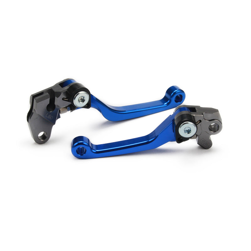 CNC Billet Pivot Brake Clutch Levers For Yamaha YZ80/85 01-14 Blue Black