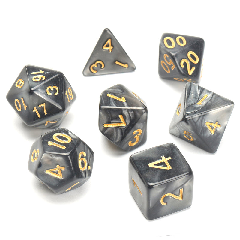 7Pcs Multisided Dice Polyhedral Dice Set D4-D20 Dice with Dice Cup Games