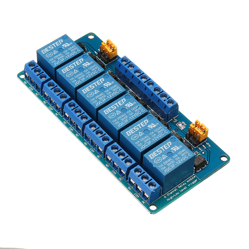 BESTEP 6 Channel 12V Relay Module High And Low Level Trigger