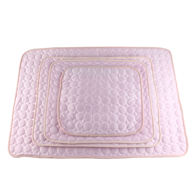 Pink Dog Pet Cat Cooling Mat Summer Cool Bed Pad Cushion Heat Relief Net Cotton Pet Carpet