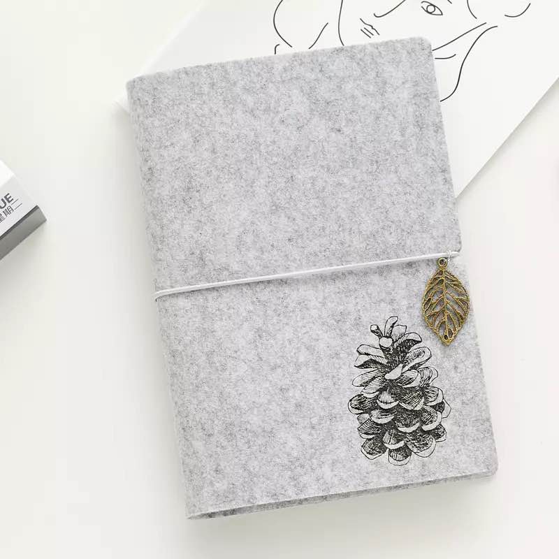 A6 Felt Shell Fabric Notebook Loose Leaf Inner Core Notebook Diary Plan Binder Office School Supplies Ring Binder