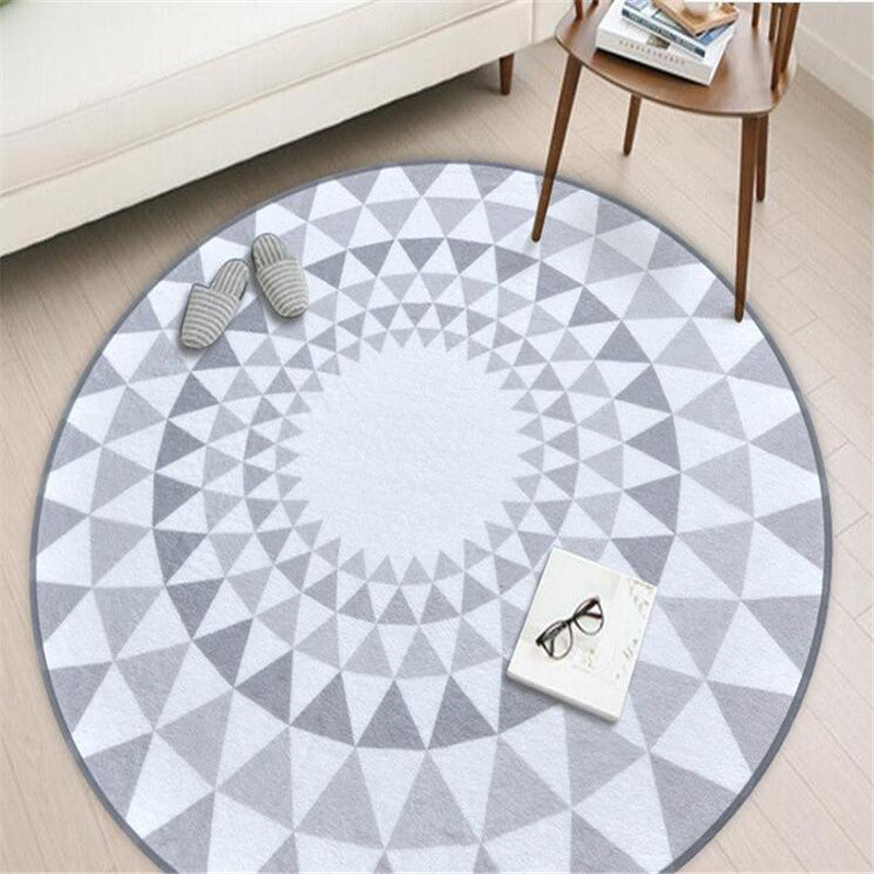 Bathroom Door Floor Mat Non-slip Wear-resistant Kitchen Nordic Gray Series of Round