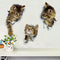 3D Cute Cat Wall Sticker Toliet Stickers  Decorations Creative Animal Wall Stickers