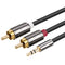 CE-LINK 2 in 1 Splitter 3.5mm Male to Male 2 RCA AUX Audio Cable Adapter for Smartphone Speaker DVD