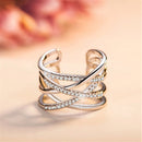 Stackable Twining Clear CZ Ring Dazzling Zirconia Engagement Finger Rings for Women