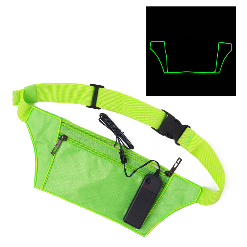 3Modes EL Cold Light Sport Waist Bag Outdoor Climb Hiking Ultra-thin Anti-theft