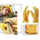 OZERO Men's Work Gloves Goat Leather Protection Safety Cutting Working Repairman Garage Racing Glove