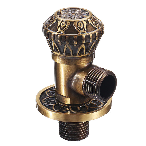 Antique Brass Triangle Valve Bathroom Accessory G1/2 Brass Angle Stop Valve Filling Valves Diamond Pattern Type