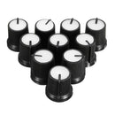 50Pcs White Plastic For Rotary Taper Potentiometer Hole 6mm Knob