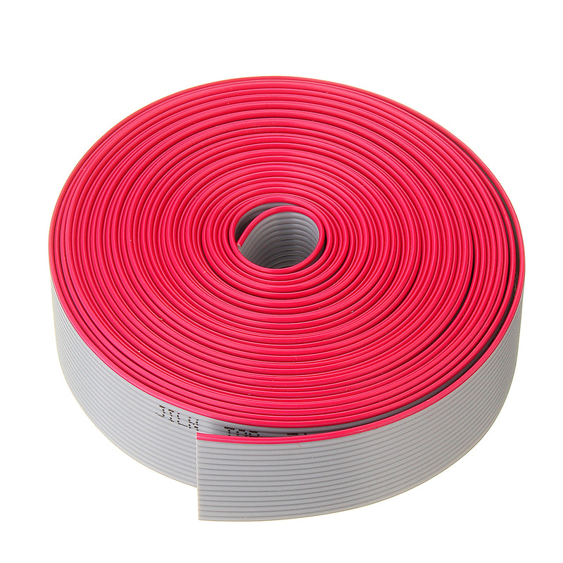 5M 1.27mm Pitch 16 Pin 16P Grey Gray Flat Ribbon Data Cable Wire Connector AWG28 300V