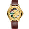 TEVISE T815 Military Style Calendar Automatic Mechanical Watch Leather Strap Men Watch