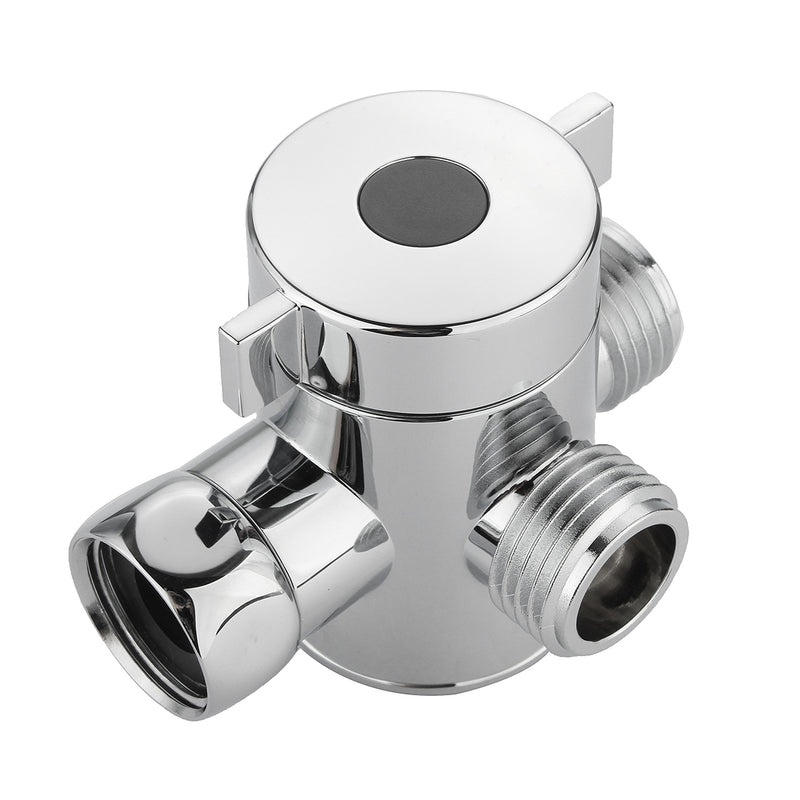 3 Way Shower Diverter Chrome G1/2 Inch T-Adapter Shower Components Adjustable Valve Adapter