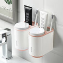Magnetic Suction Mouthwash Cup Double Wash Cup Non-trace Wall Toothbrush Holder