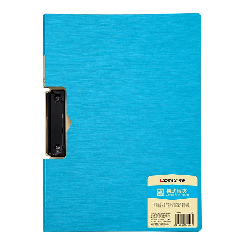 Comix A3118 A4 File Folder Horizontal Clipboard With Cover ARMOR Foam PP Double Folding Document Folder Desktop File Paper Holder Organizer