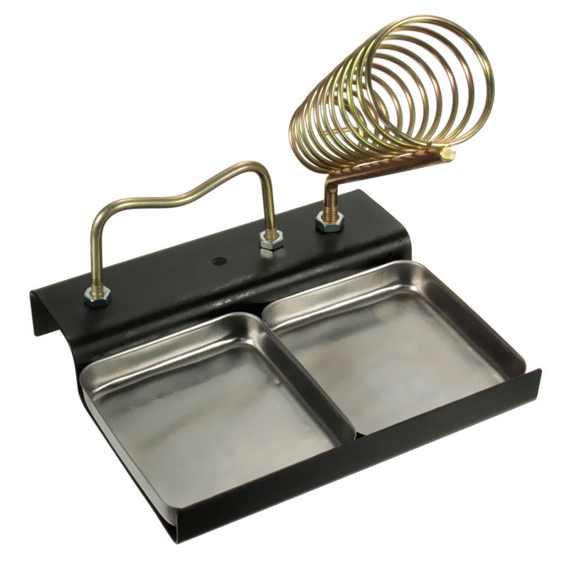 DANIU Double Metal Base Soldering Iron Gun Holder Mount Support Stand Station + Sponge