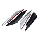 4pcs Universal Plastic Silver Car Body Front Bumper Splitter Canards Fin Exterior