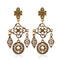Vintage Ear Drop Earrings Hollow Rhombus Geometric Moon Star Pattern Earring for Women
