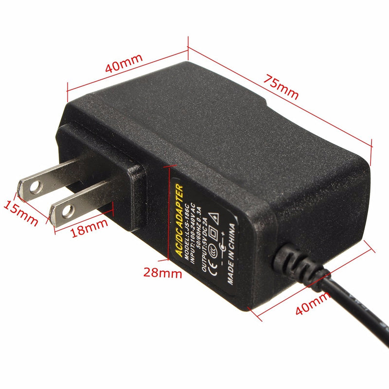 5V 2A USA Plug Micro USB Charger Adapter Cable Power Supply For Raspberry Pi B+ B