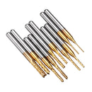 Drillpro DB-M1 10pcs 0.8-3mm Titanium Coated Engraving Milling Cutter Carbide Bits