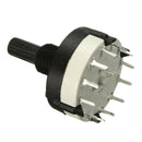 2pcs 1 Pole 12 Way 0.3A 250VAC Black Rotary Switch Solder Terminals Car 18 Teeth Shaft