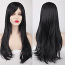 70CM Long Synthetic Costume Cosplay Wig High Temprature Fiber Hair Extensions For Women Dark Purple Hair