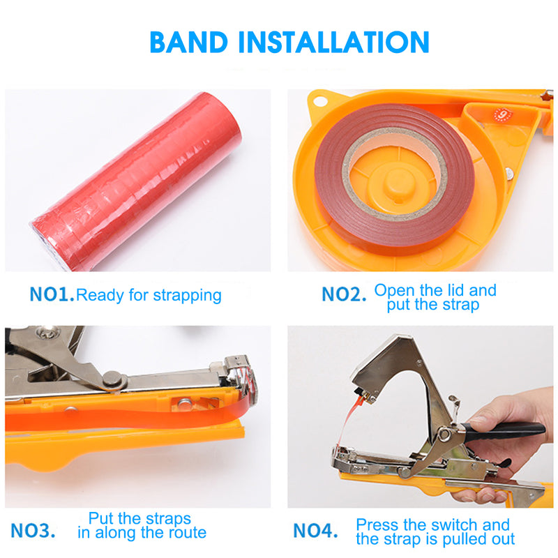 Garden Plant Branch Tape Tool Tying Machine Stem Strapping Tapener With Tape