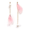 Sweet Chiffon Wings Asymmetric Artificial Pearl Women Earrings