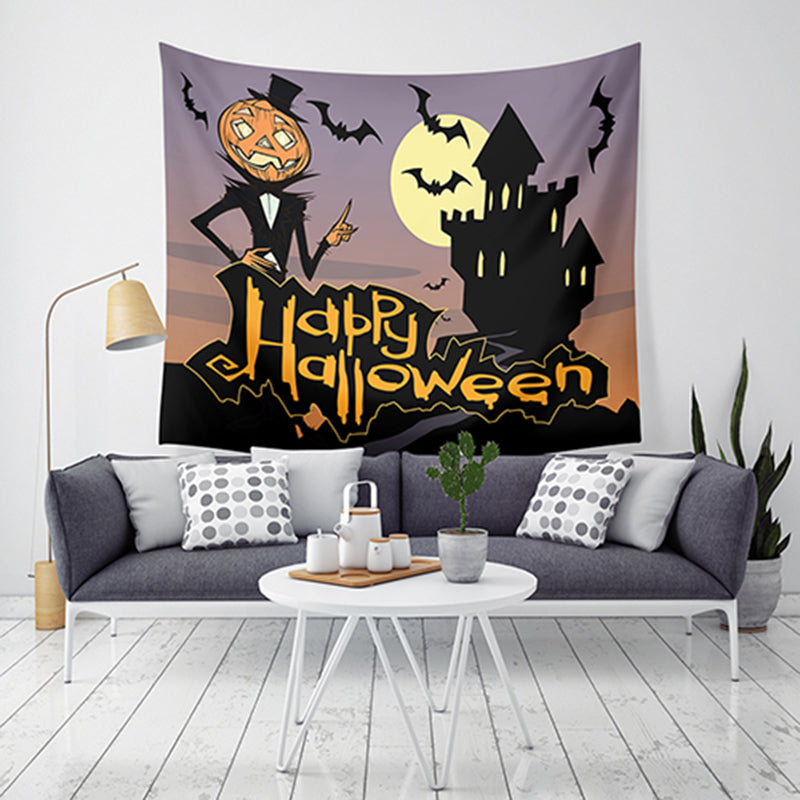 Loskii LWG5 Halloween Tapestry Pumpkin Print Wall Hanging Tapestry Art Home Decor Halloween Decorations